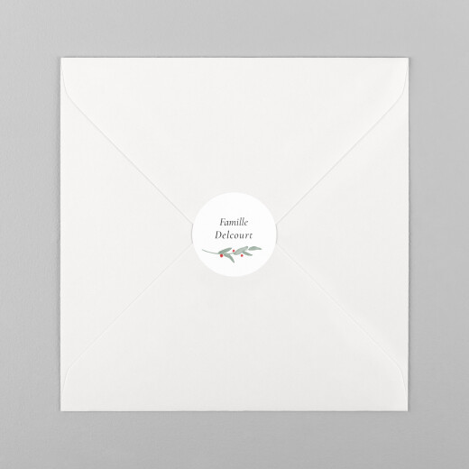 Stickers pour enveloppes vœux Couronne d'eucalyptus Blanc - Vue 2