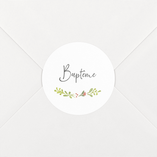 Stickers pour enveloppes baptême Cueillette blanc - Vue 1