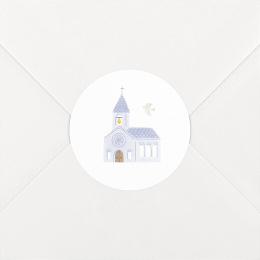 Stickers pour enveloppes baptême Symboles aquarellés bleu foncé - Vue 1