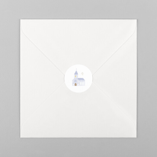 Stickers pour enveloppes baptême Symboles aquarellés bleu foncé - Vue 2