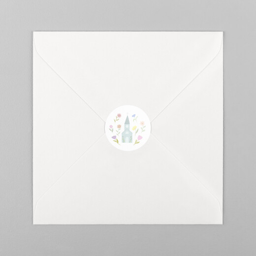 Stickers pour enveloppes baptême Village en fête blanc - Vue 2