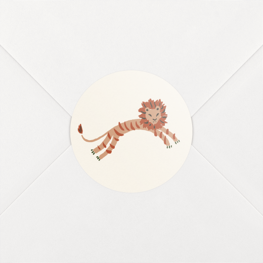 Stickers pour enveloppes baptême Petite jungle beige - Vue 1
