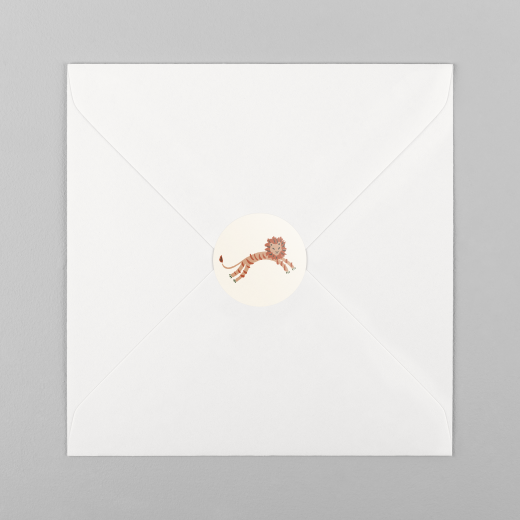 Stickers pour enveloppes baptême Petite jungle beige - Vue 2