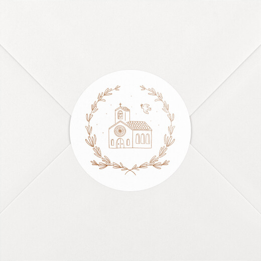Stickers pour enveloppes baptême Première cérémonie terracotta - Vue 1