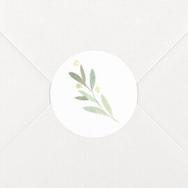 Stickers pour enveloppes baptême Pousse végétale vert