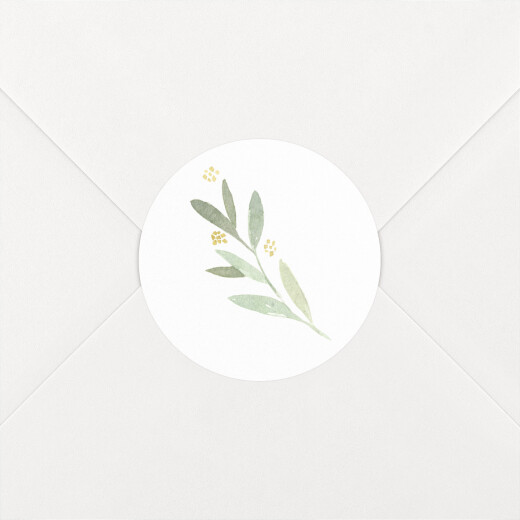 Stickers pour enveloppes baptême Pousse végétale vert - Vue 1