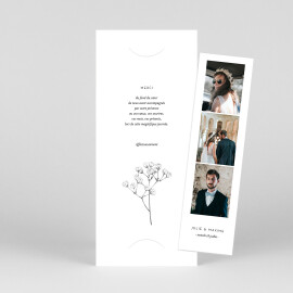 Carte de remerciement mariage Joli brin (marque-page) blanc