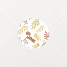 Stickers pour enveloppes naissance Renard aquarelle vert