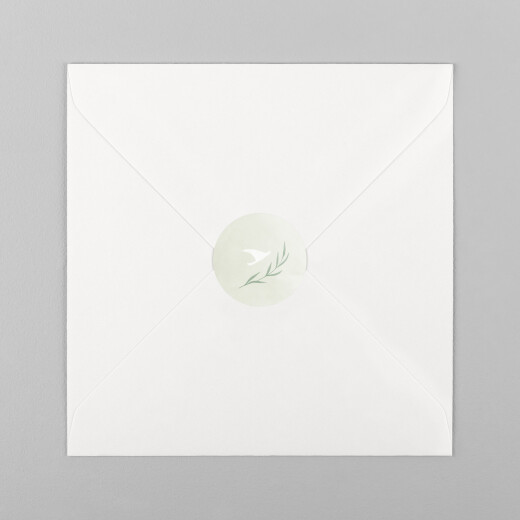 Stickers pour enveloppes baptême Doux médaillon vert - Vue 2
